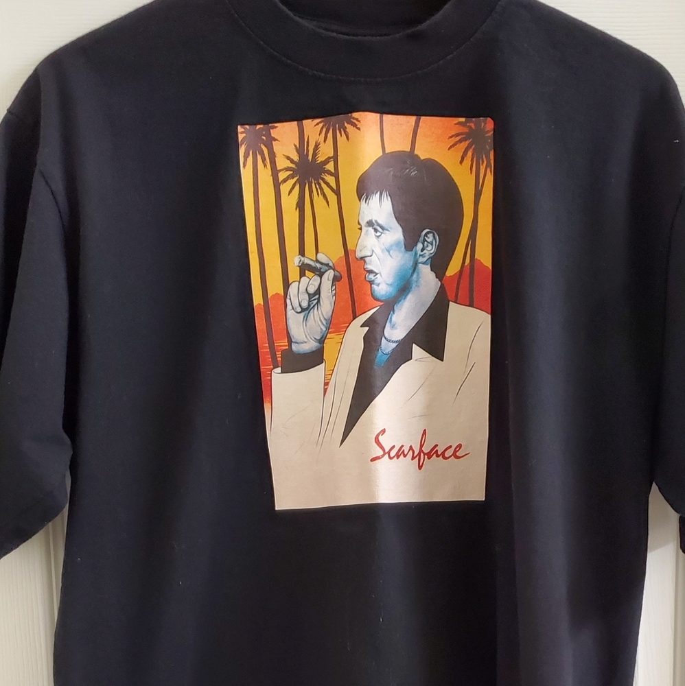 Pro Team Black Scarface Graphic Print T Shirt Sz XL